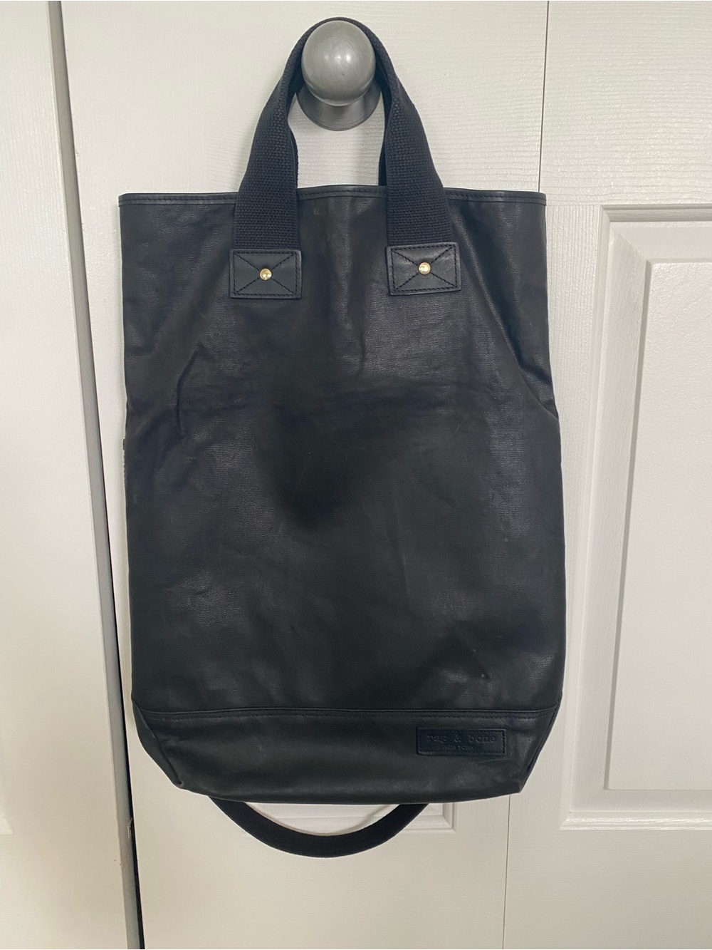 Rag & Bone Black Leather Tote with Dual Carry Straps - Picture 2 of 7